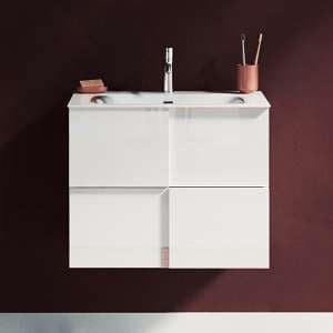 Aleta High Gloss 60cm Wall Vanity Unit And 2 Drawers In White