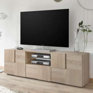 Aleta Wooden TV Stand In Sonoma Oak With 2 Doors 1 Drawer