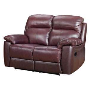 Astona Leather 2 Seater Recliner Sofa In Chestnut