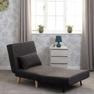 Annecy Boucle Fabric Chair Bed In Grey - UK
