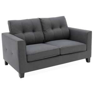 Astride Fabric 2 Seater Sofa In Charcoal