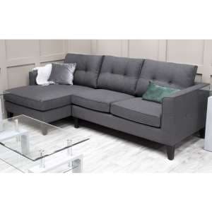 Astride Fabric Left Hand Corner Sofa In Charcoal