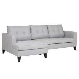 Astride Fabric Left Hand Corner Sofa In Light Grey