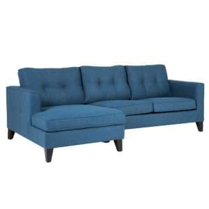 Astride Fabric Left Hand Corner Sofa In Navy Blue