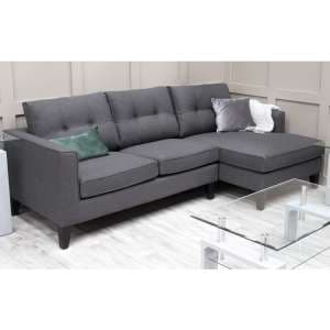 Astride Fabric Right Hand Corner Sofa In Charcoal