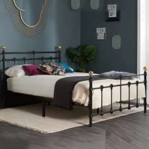 Atalla Metal Small Double Bed In Black