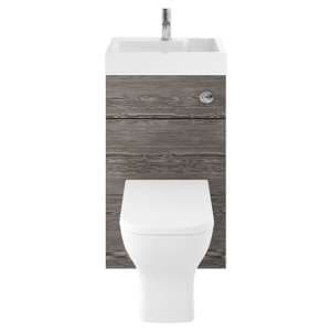 Athenia 50cm WC And Vanity Unit With Basin In Brown Grey Avola - UK