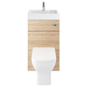 Athenia 50cm WC And Vanity Unit With Basin In Natural Oak - UK