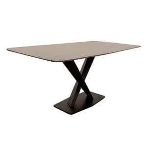 Athens Black Sintered Stone Dining Table With Black Base