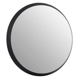 Athens Large Round Wall Bedroom Mirror In Black Frame