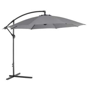 Athine 300cm Round Cantilever Parasol In Light Grey - UK