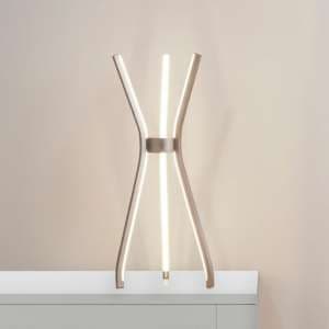 Atlas Tripod LED Table Lamp In Satin Nickel