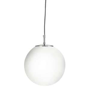 Atom Large Opal Glass Ceiling Pendant Light In Satin Silver