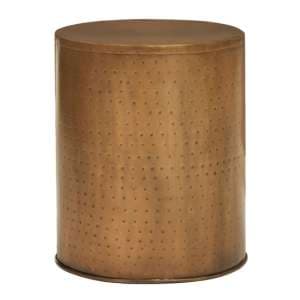 Atria Round Metal Side Table In Brass - UK