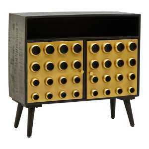 Atria Wooden Sideboard With 2 Doors In Black And Gold - UK