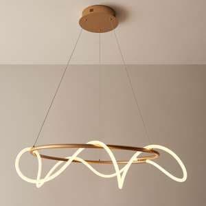 Attalea LED Pendant Light In Satin Gold - UK