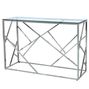 Attica Glass Console Table With Chrome Stainless Steel Base - UK