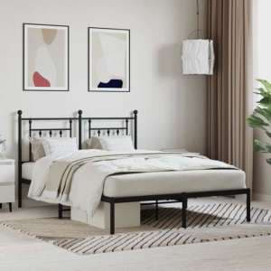 Attica Metal King Size Bed With Headboard In Black - UK