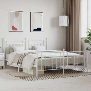 Attica Metal Super King Size Bed In White - UK