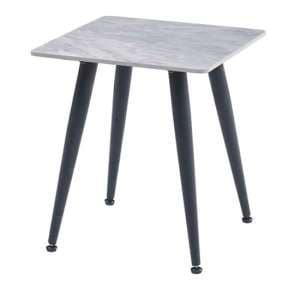 Attica Sintered Stone End Table In Grey - UK