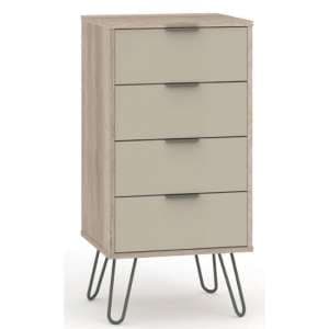 Avoch Narrow Chest Of Drawers In Driftwood With 4 Drawers - UK