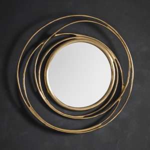 Augusta Round Aluminium Wall Mirror In Satin Gold - UK