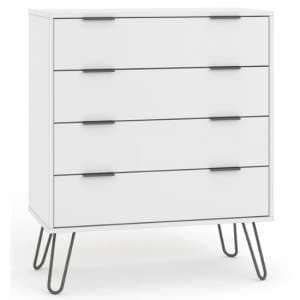 Avoch Wooden Chest Of Drawers In White With 4 Drawers - UK
