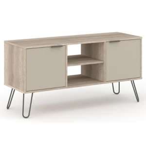 Avoch Wooden TV Stand In Driftwood With 2 Doors - UK