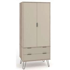 Avoch Wooden Wardrobe In Driftwood With 2 Doors 2 Drawers - UK