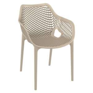 Aultos Outdoor Stacking Armchair In Taupe - UK