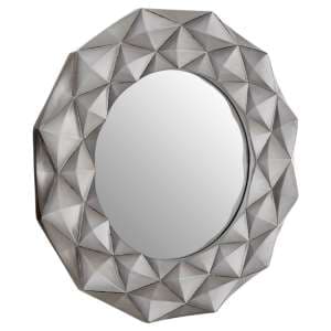 Aureia 3D Effect Wall Bedroom Mirror In Light Silver Frame - UK