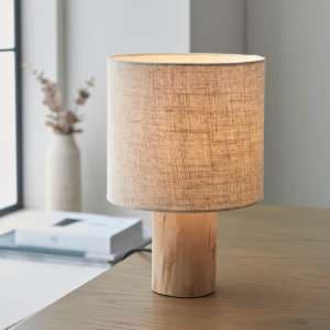 Aurora Durban Natural Cylinder Shade Table Lamp In Natural - UK