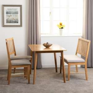 Alcudia Wooden Dining Table With 2 Chairs 1 Bench In Oak - UK