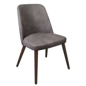 Avelay Faux Leather Dining Chair In Vintage Steel Grey - UK