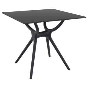 Aviemore Outdoor Square 80cm Wooden Dining Table In Black - UK