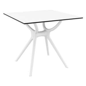 Aviemore Outdoor Square 80cm Wooden Dining Table In White - UK