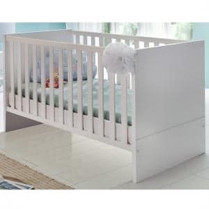 Avira Wooden Baby Bed In Alpine White And Oak