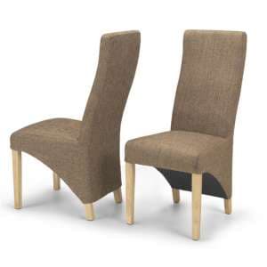 Devon Brown Tweed Dining Chairs In A Pair With Natural Legs - UK