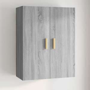 Avon Wooden Wall Storage Cabinet With 2 Door In Grey Sonoma Oak