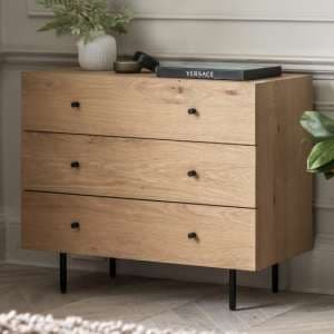 Axamer Wooden Chest Of 3 Drawers In Natural - UK
