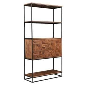 Axis Acacia Wood Bookcase With 2 Doors In Natural