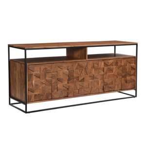Axis Large Acacia Wood Sideboard With 3 Doors In Natural - UK