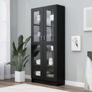 Axtan Wooden Display Cabinet With 2 Doors In Black