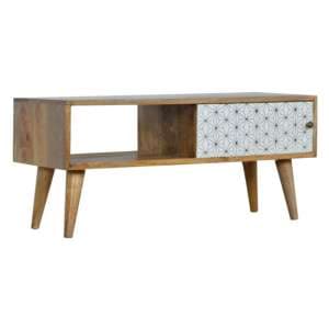 Prima Wooden TV Stand In Oak Ish With Open Slot - UK
