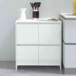 Axton High Gloss Storage Cabinet With 4 Doors In White - UK