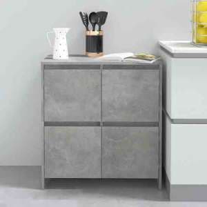 Axton Wooden Storage Cabinet With 4 Doors In Concrete Grey - UK