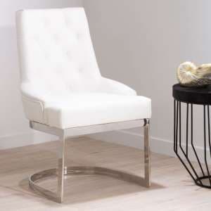 Azaltro Upholstered Velvet Dining Chair In Ivory - UK