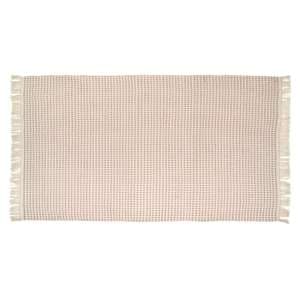 Azteca Coconut Small Rectangular Grove Fabric Rug In Coral