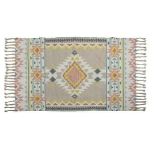 Azteca Killim Rectangular Fabric Rug In Multicolored
