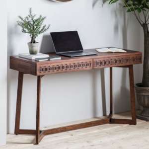 Bahia Rectangular Wooden Laptop Desk In Brown - UK